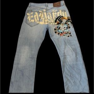 Ed hardy jeans with embroidery